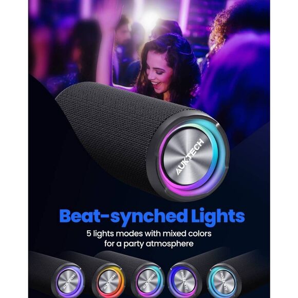 Portable Waterproof Bluetooth Speaker 100ft 24W Stereo LED Bass Boost - Picture 6 of 11